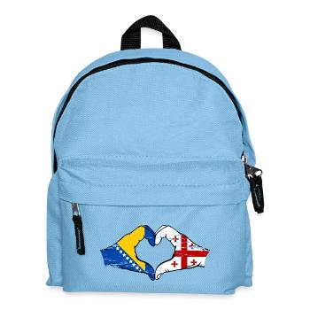 Bosnie Géorgie drapeau mains forme de coeur utilisé - Sac à dos Enfant - bleu clair - Devant