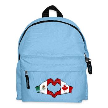 Mexiko Kanada Flagge Hände Herzform used - Kinder Rucksack - Hellblau - Vorne
