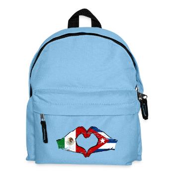 Mexiko Kuba Flagge Hände Herzform used - Kinder Rucksack - Hellblau - Vorne