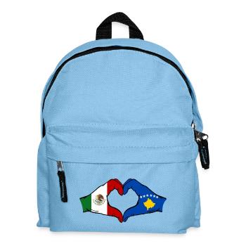 Mexique Kosovo Drapeau Mains Coeur Forme - Sac à dos Enfant - bleu clair - Devant