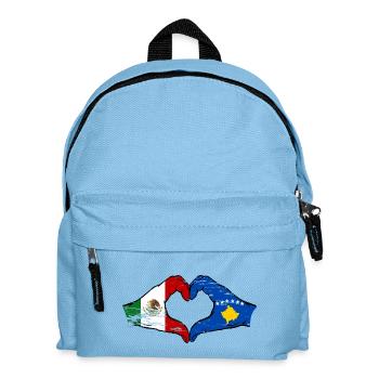 Mexiko Kosovo Flagge Hände Herzform used - Kinder Rucksack - Hellblau - Vorne