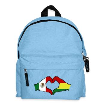 Mexique Bolivie Drapeau Mains Coeur Forme - Sac à dos Enfant - bleu clair - Devant