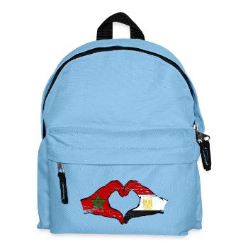 Marokko Ägypten Flagge Hände Herzform used - Kinder Rucksack - Hellblau - Vorne