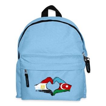 Egypte Azerbaïdjan Drapeau Mains Coeur Forme Utilisé - Sac à dos Enfant - bleu clair - Devant