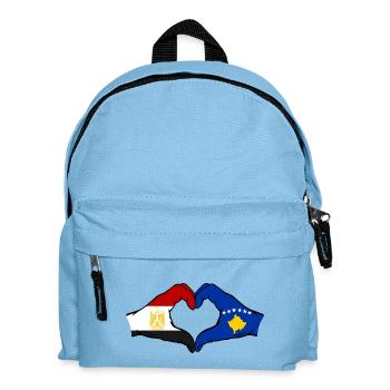 Égypte Kosovo Drapeau Mains Coeur Forme - Sac à dos Enfant - bleu clair - Devant