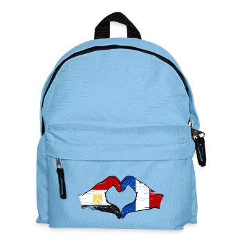 Egypt France Flag Hands Heart Shape Used - Kids' Backpack - light blue - Front