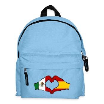 Mexiko Spanien Flagge Hände Herzform - Kinder Rucksack - Hellblau - Vorne