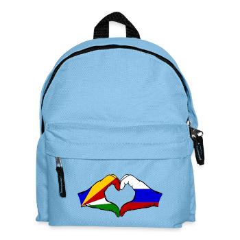 Seychellen Russland Flagge Hände Herzform - Kinder Rucksack - Hellblau - Vorne