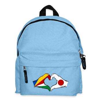 Seychellen Japan Flagge Hände Herzform - Kinder Rucksack - Hellblau - Vorne
