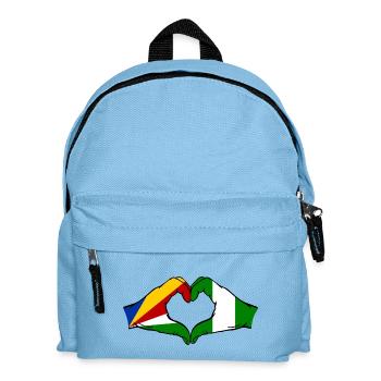 Seychellen Nigeria Flagge Hände Herzform - Kinder Rucksack - Hellblau - Vorne