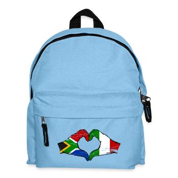 Afrique du Sud Italie Drapeau Mains Coeur Forme Utilisé - Sac à dos Enfant - bleu clair - Devant