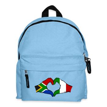 Afrique du Sud Italie Drapeau Mains Coeur Forme - Sac à dos Enfant - bleu clair - Devant