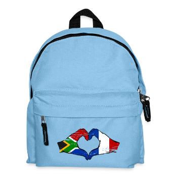 Afrique du Sud France Drapeau Mains Coeur Forme Utilisé - Sac à dos Enfant - bleu clair - Devant
