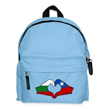 Bulgaria Taiwan Flag Hands Heart Shape - Kids' Backpack - light blue - Front