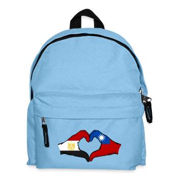 Egypt Taiwan Flag Hands Heart Shape - Kids' Backpack - light blue - Front