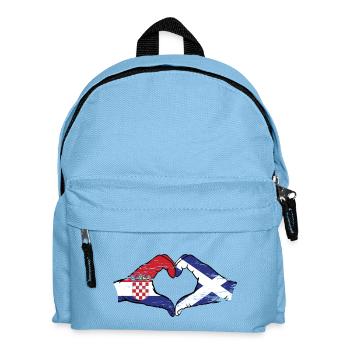 Croatia Scotland flag hands heart shape used - Kids' Backpack - light blue - Front