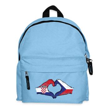 Croatie République tchèque drapeau mains coeur utilisé - Sac à dos Enfant - bleu clair - Devant