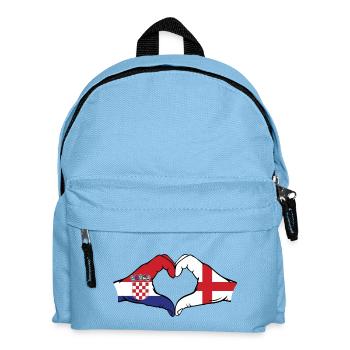 Croatie Angleterre Drapeau Mains Coeur Forme - Sac à dos Enfant - bleu clair - Devant