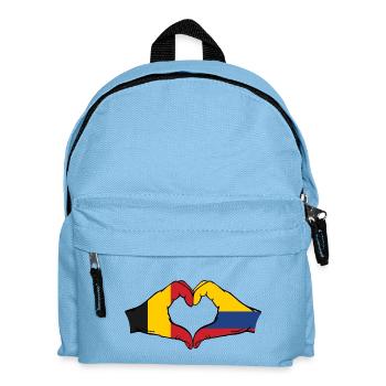 Belgien Kolumbien Flagge Hände Herzform - Kinder Rucksack - Hellblau - Vorne