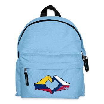 Kolumbien Tschechien Flagge Hände Herzform used - Kinder Rucksack - Hellblau - Vorne