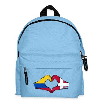 Kolumbien Dänemark Flagge Hände Herzform used - Kinder Rucksack - Hellblau - Vorne