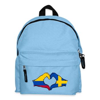 Kolumbien Schweden Flagge Hände Herzform - Kinder Rucksack - Hellblau - Vorne