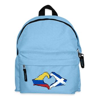 Kolumbien Schottland Flagge Hände Herzform used - Kinder Rucksack - Hellblau - Vorne