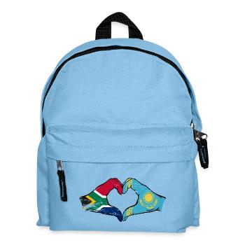 Afrique du Sud Kazakhstan drapeau mains forme de coeur utilisé - Sac à dos Enfant - bleu clair - Devant