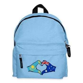 Kazakhstan Australia Flag Hands Heart Shape - Kids' Backpack - light blue - Front