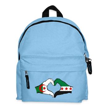 Algérie Syrie Drapeau Mains Coeur Forme - Sac à dos Enfant - bleu clair - Devant