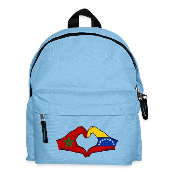 Marokko Venezuela Flagge Hände Herzform - Kinder Rucksack - Hellblau - Vorne