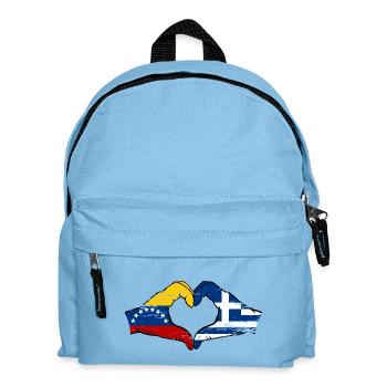 Venezuela Griechenland Flagge Hände Herzform used - Kinder Rucksack - Hellblau - Vorne