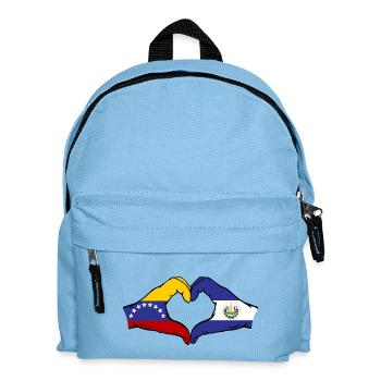 Venezuela El Salvador Flagge Hände Herzform - Kinder Rucksack - Hellblau - Vorne