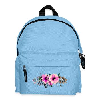 Ligne de roses roses aquarelle - Sac à dos Enfant - bleu clair - Devant