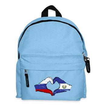 Russland El Salvador Flagge Hände Herzform used - Kinder Rucksack - Hellblau - Vorne