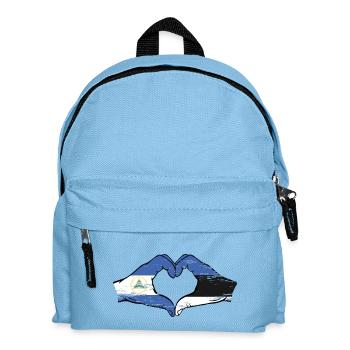 Nicaragua Estland Flagge Hände Herzform used - Kinder Rucksack - Hellblau - Vorne