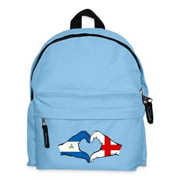 Nicaragua England Flagge Hände Herzform - Kinder Rucksack - Hellblau - Vorne