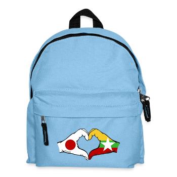 Japan Myanmar Flagge Hände Herzform - Kinder Rucksack - Hellblau - Vorne