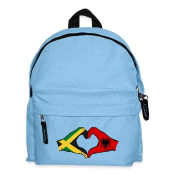 Jamaika Albanien Hände Herzform - Kinder Rucksack - Hellblau - Vorne