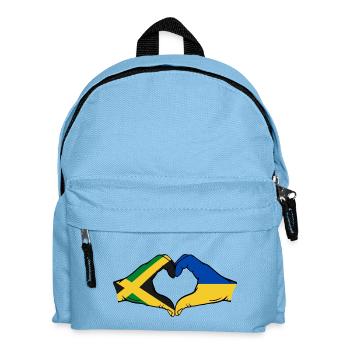 Jamaika Ukraine Hände Herzform - Kinder Rucksack - Hellblau - Vorne