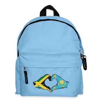 Jamaica Kazakhstan Hands Heart Shape Used - Kids' Backpack - light blue - Front
