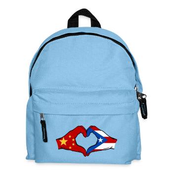 China Puerto Rico Flag Hands Heart Shape - Kids' Backpack - light blue - Front