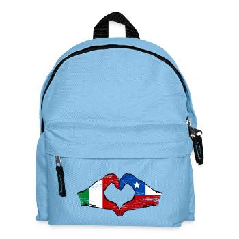Italy Chile flag hands heart shape used - Kids' Backpack - light blue - Front