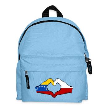 Venezuela Polen Flagge Hände Herzform - Kinder Rucksack - Hellblau - Vorne
