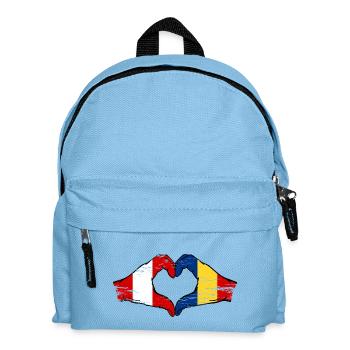 Peru Belgien Rumänien Hände Herzform used - Kinder Rucksack - Hellblau - Vorne