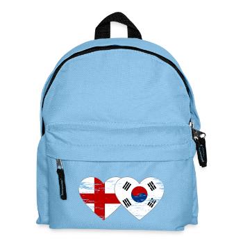 Angleterre Corée du Sud drapeau coeur utilisé - Sac à dos Enfant - bleu clair - Devant