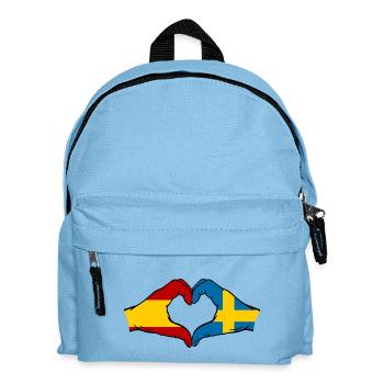 Spain Sweden Flag Hands Heart - Kids' Backpack - light blue - Front
