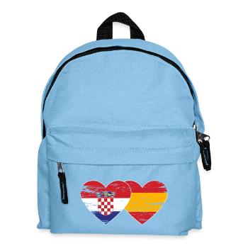 Croatie Espagne Drapeau Mains Coeur Forme Utilisé - Sac à dos Enfant - bleu clair - Devant