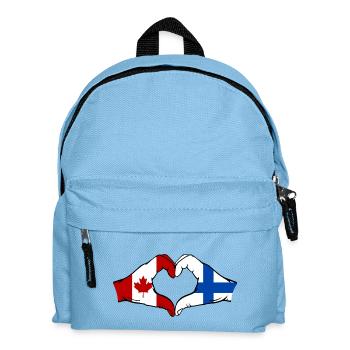 Kanada Finnland Flagge Hände Herzform - Kinder Rucksack - Hellblau - Vorne