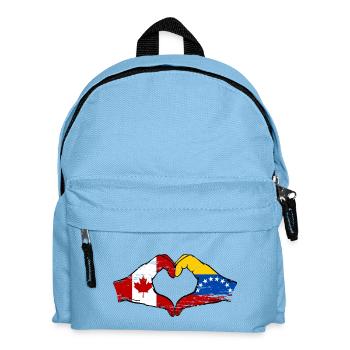 Kanada Venezuela Flagge Hände Herzform used - Kinder Rucksack - Hellblau - Vorne